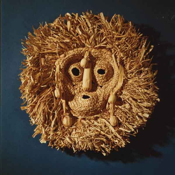 Cornhusk mask of the Seneca (Iroquois) "Bushyheads" or Husk Face Society.